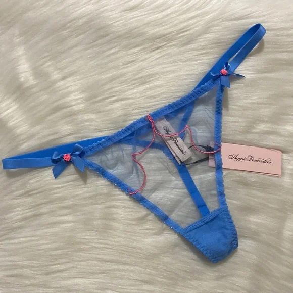 Agent Provocateur Lorna Blue Pink Thong NWT